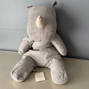 Maileg Safari Friends Large Rhino – Linen Plush – With Tag